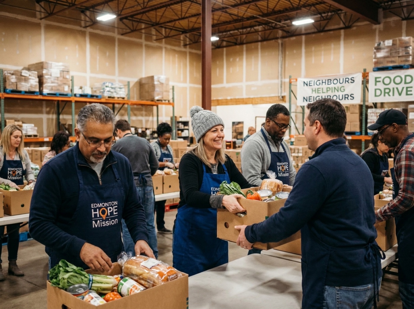 Community Services food drive volunteers