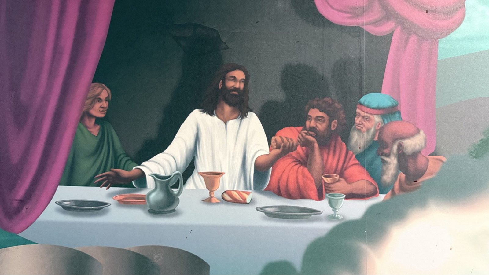 Hallway mural of the Last Supper