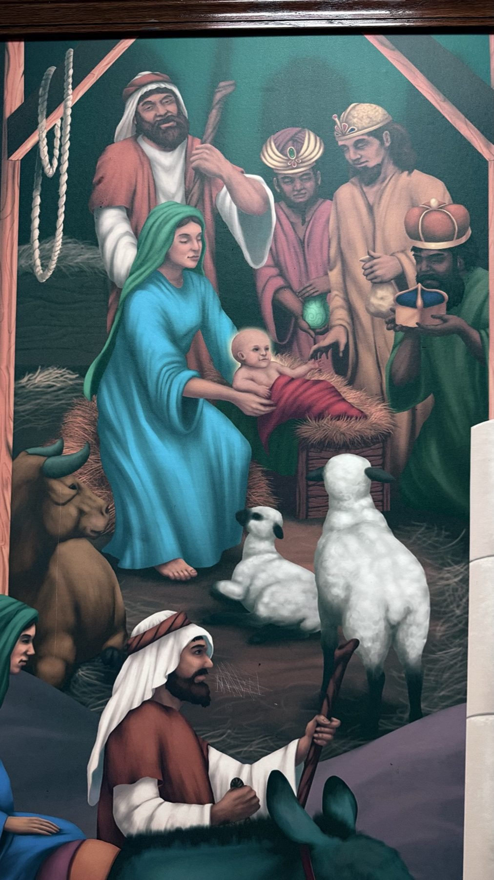 Hallway mural of the Nativity