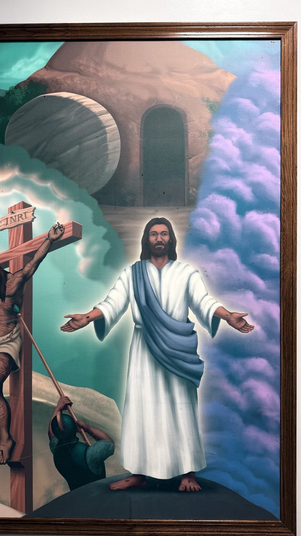 Hallway mural of the risen Christ