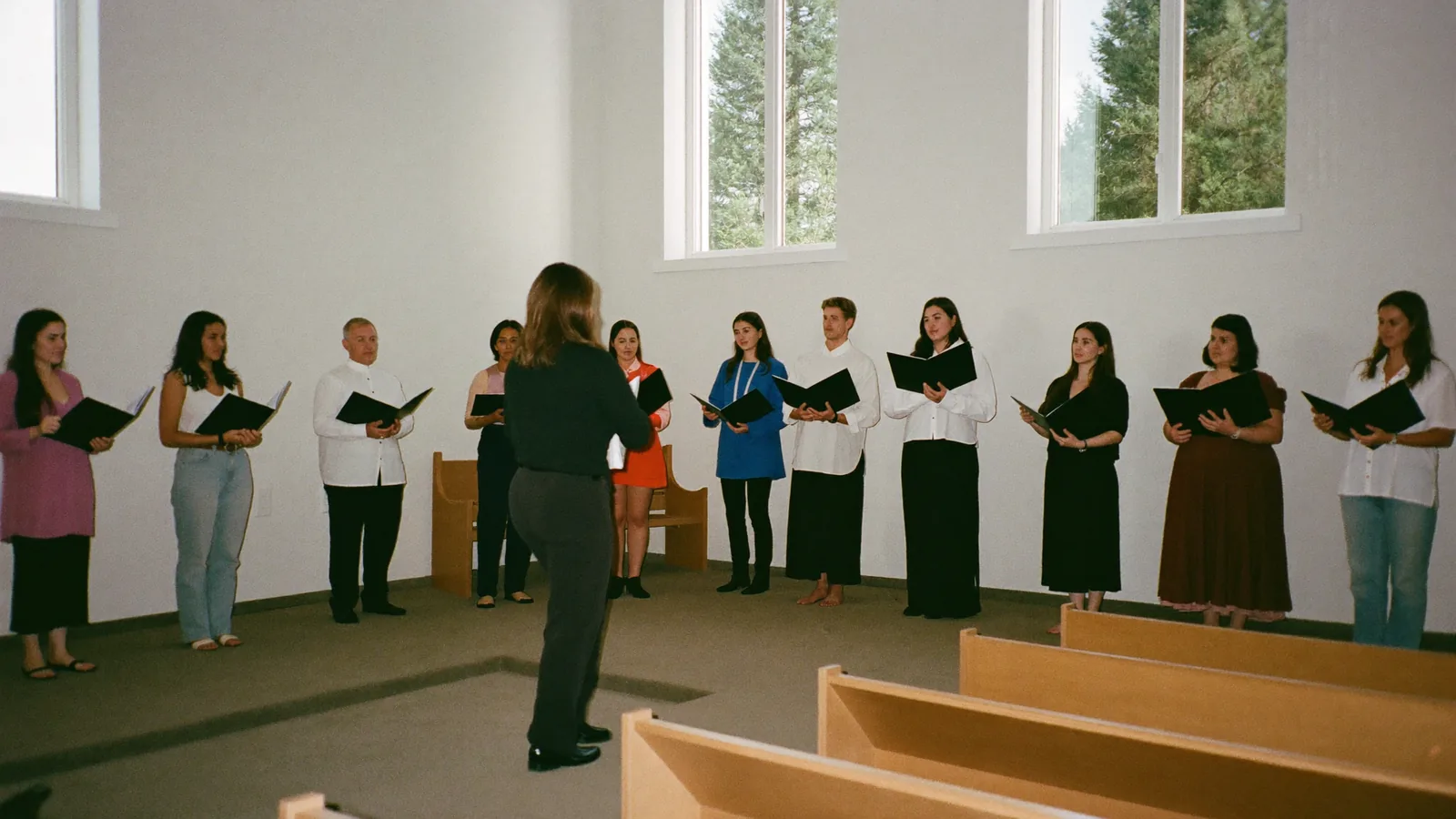 The choir rehearsing in the sanctuary at Edmonton Central
