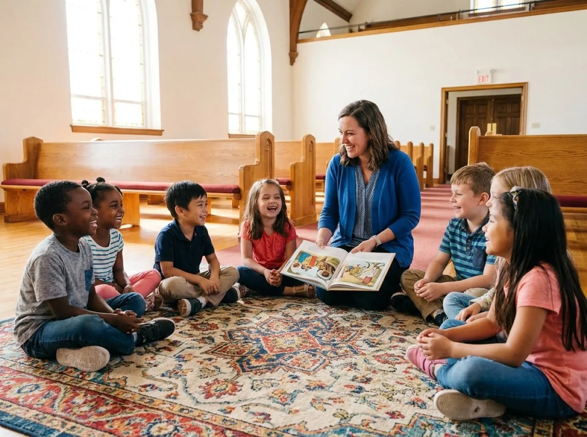 Children in a Sabbath School class at Edmonton Central Seventh-day Adventist Church