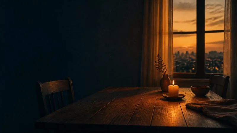 Why the Sabbath? &mdash; a quiet table and candle by a window at dusk