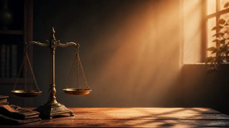Why Judgment? &mdash; an antique brass balance scale in warm light