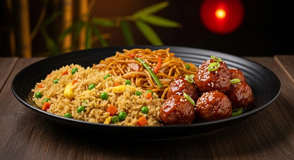 Taste of Asia Combo β fried rice, chow mein, veggie Manchurian